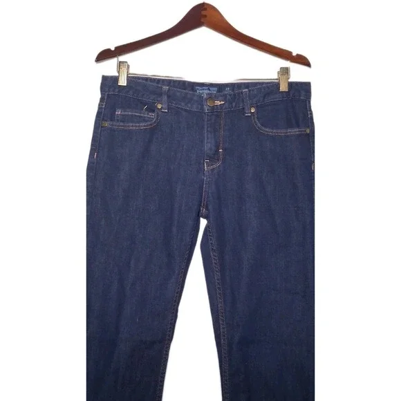 Patagonia Womens Denim Jeans 29 Dark Wash Blue Straight Mid Rise Organic Cotton - Picture 3 of 11
